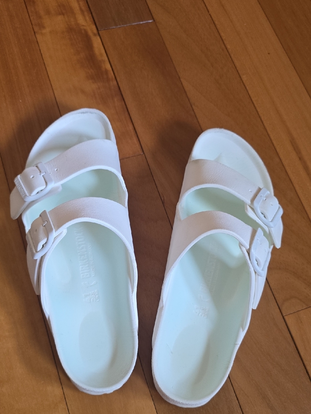Birkenstock White Double-Strap EVA Slide